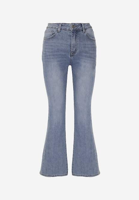 Niebieskie Jeansy Dzwony Bootcut High Waist z Bawełną Urilyss 6