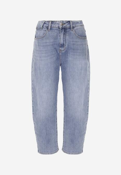 Niebieskie Jeansy Mom Fit z Bawełną High Waist Hippamene 6