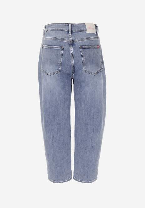 Niebieskie Jeansy Mom Fit z Bawełną High Waist Hippamene 7