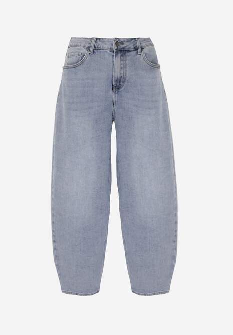 Niebieskie Jeansy Typu Loose z Bawełną High Waist Maeriala 7