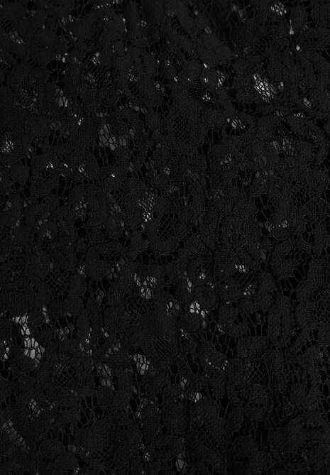 Czarna Koronkowa Bluzka Wiskozowa z Bawełną Ozdobiona Wiązaniem Diomopis 6