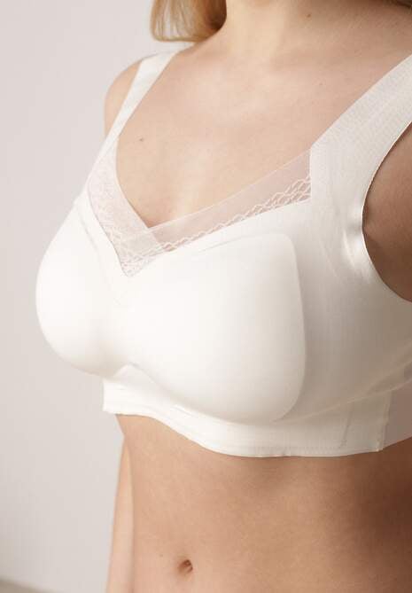 Biały Sportowy Biustonosz z Usztywnieniem Ozdobiony Siateczkową Wstawką Edalissa