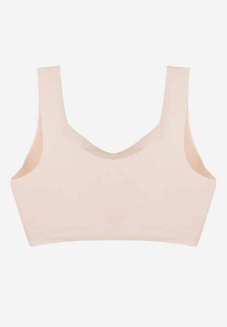 Beżowy Sportowy Biustonosz z Usztywnieniem Ozdobiony Siateczkową Wstawką Edalissa 6