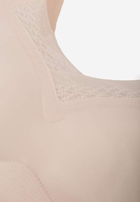 Beżowy Sportowy Biustonosz z Usztywnieniem Ozdobiony Siateczkową Wstawką Edalissa 7