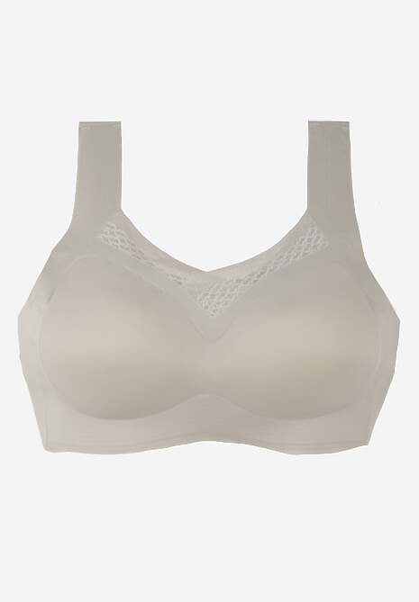 Szary Sportowy Biustonosz z Usztywnieniem Ozdobiony Siateczkową Wstawką Edalissa