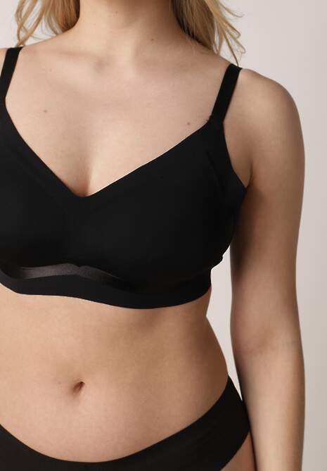 Czarny Biustonosz Ozdobiona Przezroczystymi Wstawkami z Usztywnieniem Seanael