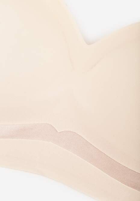 Beżowy Biustonosz Ozdobiona Przezroczystymi Wstawkami z Usztywnieniem Seanael 7