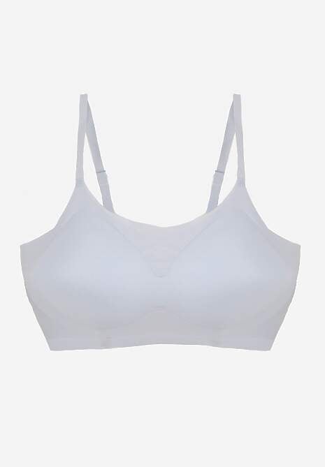 Niebieski Usztywniany Biustonosz o Bezszwowym Wykończeniu Bez Fiszbin Leanoreth