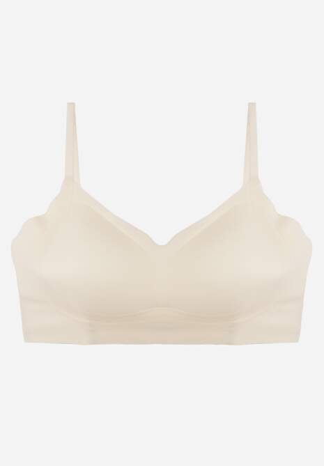 Jasnobeżowy Elastyczny Biustonosz Bezszwowy Bez Fiszbin Edaelia