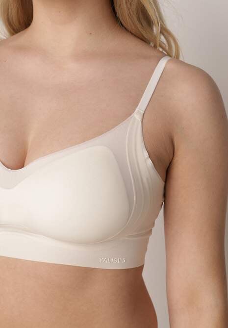 Jasnobeżowy Elastyczny Biustonosz Bezszwowy Bez Fiszbin Edaelia