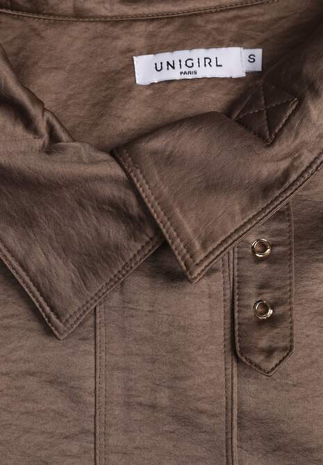 Brązowa Kurtka Bomberka Oversize z Paskami przy Rękawach Lann 6