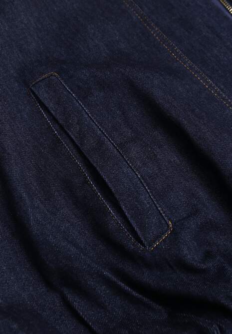 Granatowa Przejściowa Kurtka Jeansowa Balloon z Bawełny z Kołnierzykiem Abijena 6