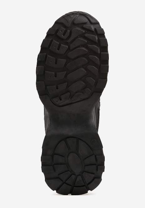 Czarne Sneakersy na Platformie Ozdobione Cyrkoniami i Koronką Antea 7