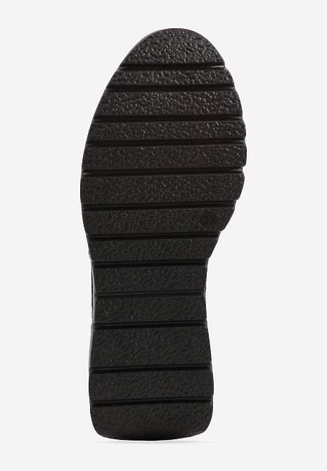 Czarne Sneakersy na Platformie z Wkładką ze Skóry Naturalnej i Napisam Haidena 7