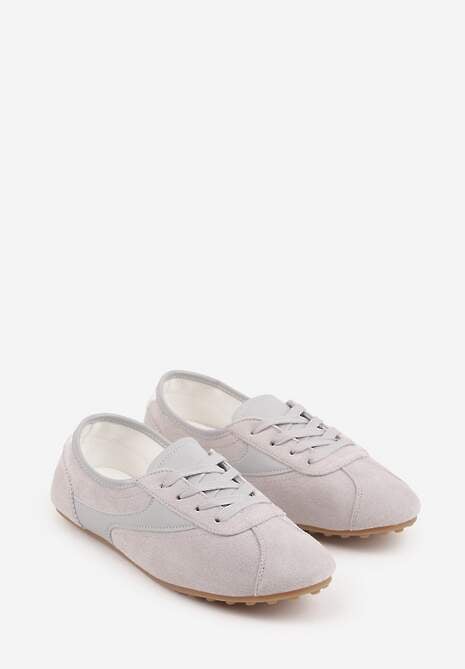 Szare Sneakersy Kultowe Tenisówki Y2K z Imitacji Zamszu Nerialle 5