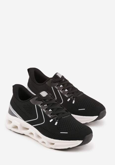 Czarne Siateczkowe Buty Sportowe na Podeszwie z Otworami Quilvia 5