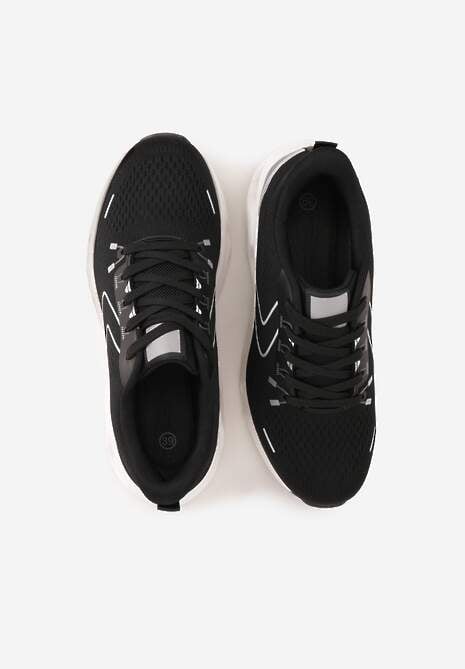 Czarne Siateczkowe Buty Sportowe na Podeszwie z Otworami Quilvia 6