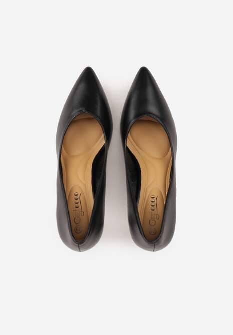 Czarne Czółenka na Geometrycznej Szpilce Iolissa 6