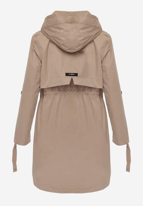 Brązowa Kurtka Przejściowa Typu Parka z Odpinanym Kapturem Ozdobiona Sznurkami Fallaiah 7