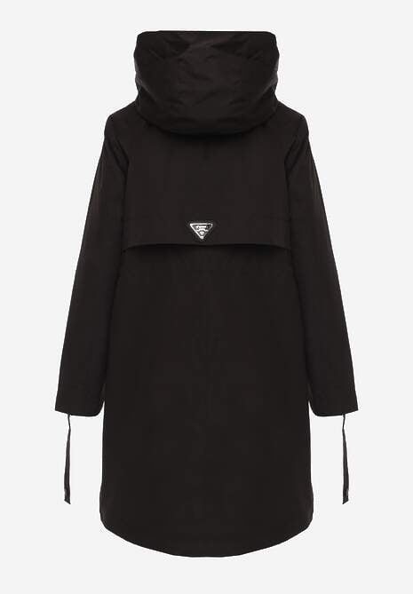 Czarna Przejściowa Kurtka Parka z Rękawami z Możliwością Podpięcia Tinarae 7