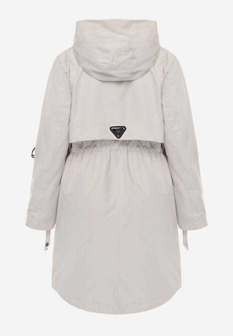 Beżowa Przejściowa Kurtka Parka z Rękawami z Możliwością Podpięcia Tinarae 7