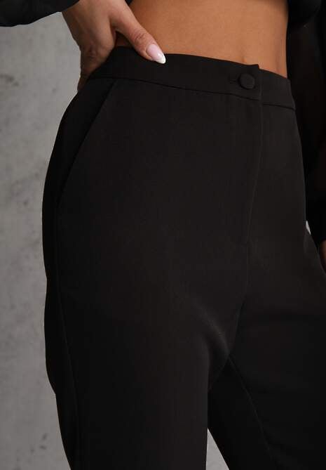 Czarne Klasyczne Spodnie VICES Garniturowe High Waist Dimaia 5