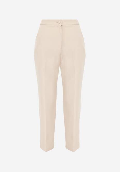 Beżowe Klasyczne Spodnie VICES Garniturowe High Waist Dimaia 6