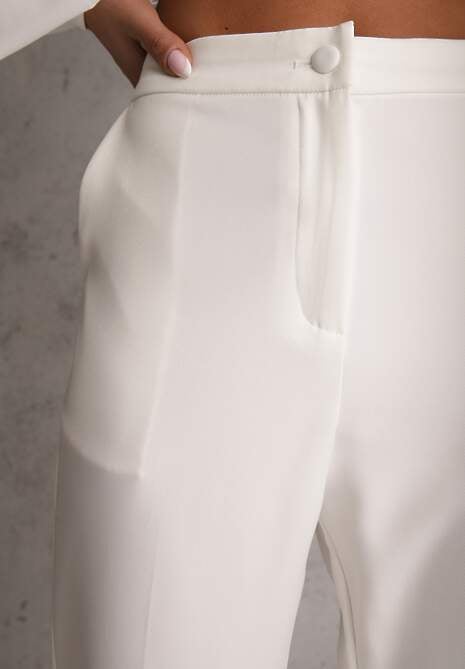 Białe Klasyczne Spodnie VICES Garniturowe High Waist Dimaia 5