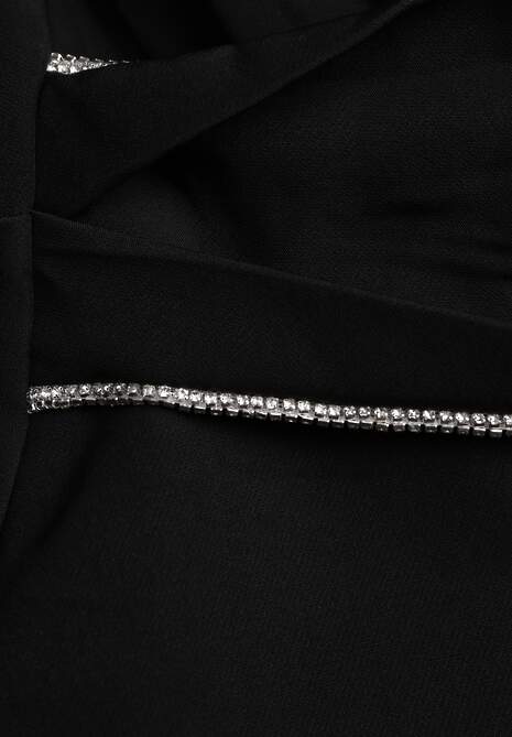 Czarna Bluzka VICES w Kopertowym Stylu z Luźnymi Transparentnymi Rękawami i Dekoltem V Inge 6