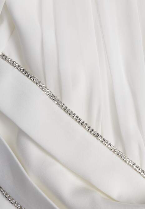 Biała Bluzka VICES w Kopertowym Stylu z Luźnymi Transparentnymi Rękawami i Dekoltem V Inge 6