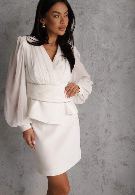 Biała Ołówkowa Spódnica VICES w Stylu Basic Fretima