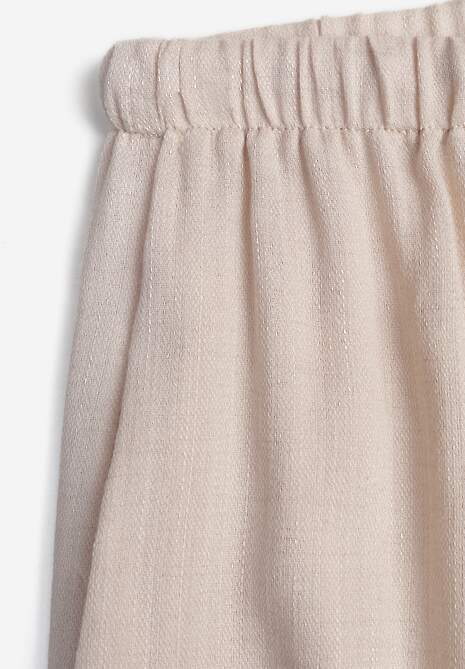 Beżowe Spodnie Wide Leg High Waist z Wiskozy Terilinae