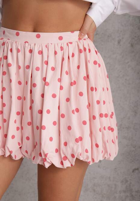 Różowe Szorty z Wiskozą i Bawełną w Stylu Bombki z Motywem Kropek Dita 5