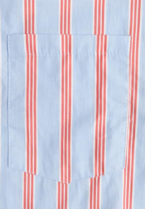 Niebieska Koszula z Bawełny Oversize w Pionowe Paski Telaria 6