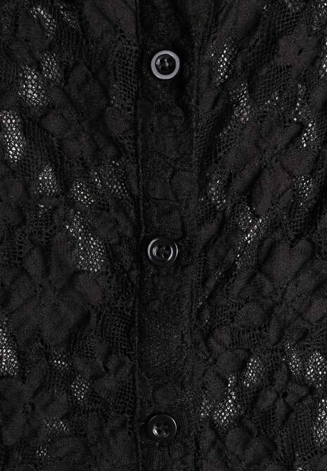 Czarna Koszula z Kwiatowej Koronki Nevieras 6