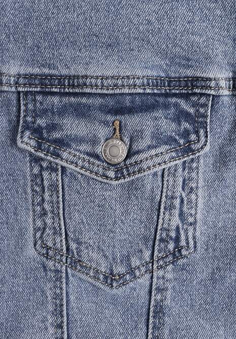 Niebieska Kurtka Jeansowa Oversize z Bawełną i Lyocellem Vimarosse 6