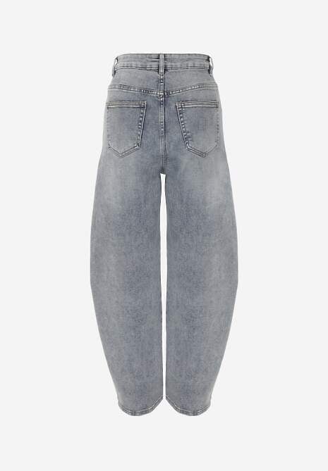 Jasnoniebieskie Jeansy z Bawełny Barrel Leg High Waist Vezorea 7
