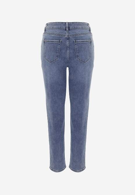 Jasnoniebieskie Jeansy z Bawełną o Fasonie Mom Fit Qastorea 7