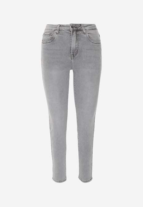 Szare Jeansy o Kroju Regular z Bawełnianego Denimu Timasta 6
