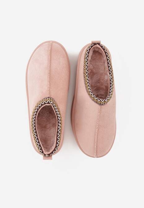 Różowe Śniegowce na Platformie z Niską Cholewką i Haftowanym Wzorem Zivilae 6