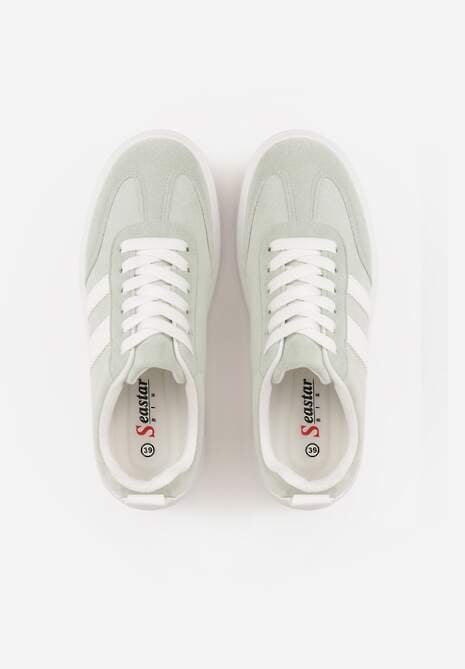 Zielone Sneakersy Typu Kultowe Tenisówki na Platformie Redoreve 6