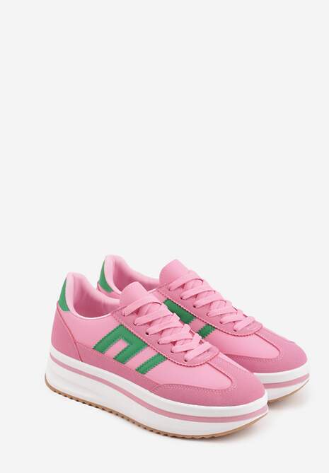 Fuksjowe Sneakersy na Platformie z Geometrycznym Motywem Hippiopis 5