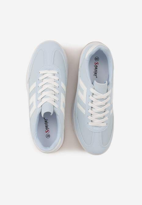 Jasnoniebieskie Sneakersy na Platformie z Geometrycznym Motywem Hippiopis 6