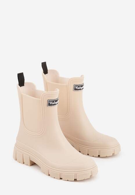 Beżowe Kalosze Typu Sztyblety z Antypoślizgową Podeszwą Volenne 5