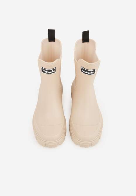 Beżowe Kalosze Typu Sztyblety z Antypoślizgową Podeszwą Volenne 6