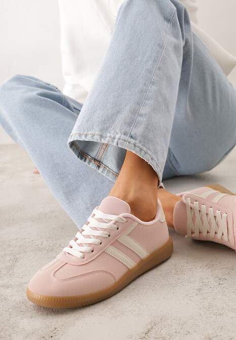 Różowe Sneakersy Typu Klasyczne Tenisówki Kilice