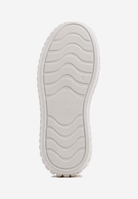 Białe Sneakersy na Tłoczonej Platformie Ozdobione Dwoma Paskami Hesaia 7