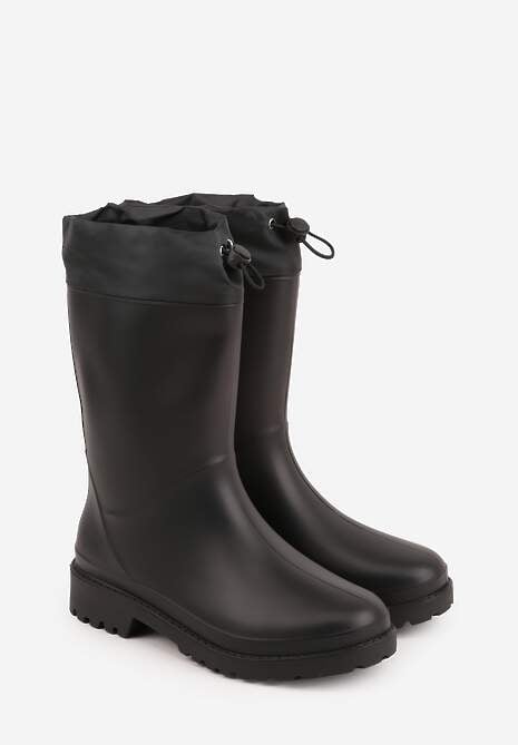 Czarne Kalosze ze Ściągaczami przy Cholewce Bastotus 5