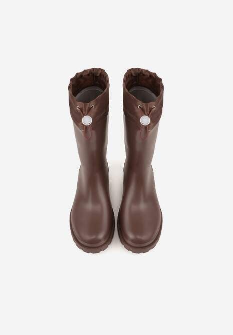 Brązowe Kalosze ze Ściągaczami przy Cholewce Bastotus 6