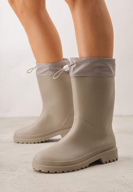 Szare Kalosze ze Ściągaczami przy Cholewce Bastotus